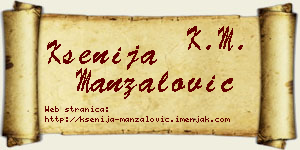 Ksenija Manzalović vizit kartica